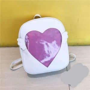 Mädchen Rucksack mit Herzmotiv - Weiß - Ita-tasche Tasche
