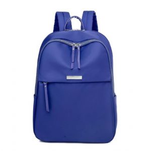 Damen-Rucksack im Preppy-Stil aus Oxford - Blau - Rucksack Tasche