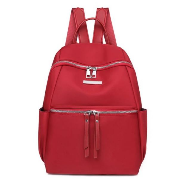 Vintage Damen Rucksack Einfarbig - Rot - Handtaschen Rucksäcke