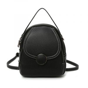 Kleiner Damen-Rucksack aus Leder - Schwarz - Handtasche aus Leder