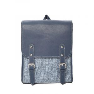 Rucksack aus zweifarbigem Leder für Frauen - Blau - Handtasche Kobaltblau / M
