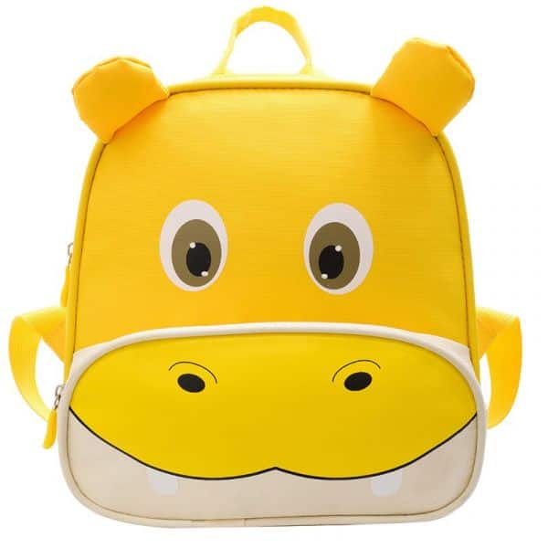 Nilpferd-Rucksack Für Kinder In Gelb Mit Weißem Hintergrund