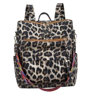 Modischer Retro-Rucksack für Frauen mit Leopardenmuster