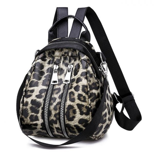 Retro-Rucksack Für Frauen Mit Leopardenmuster, Sehr Gute Qualität, Modisch