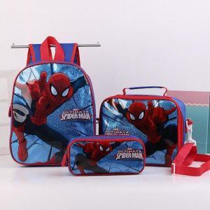 3-teiliges Set Spider-Man-Schulrucksack - Schulrucksack Rucksack für Kinder