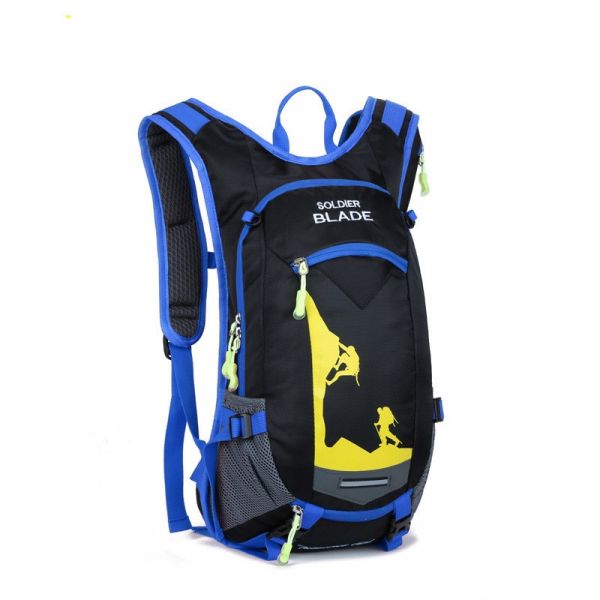 18L Wasserdichter Ski- Und Wintersportrucksack Blau Und Gelb Mit Weißem Hintergrund