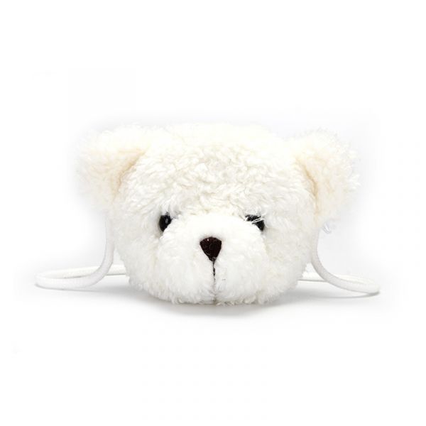 Umhängetasche Aus Teddybär-Plüsch Für Kinder Mit Weißem Hintergrund