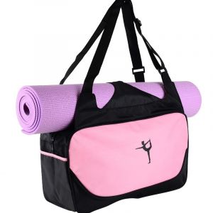 Rosafarbener multifunktionaler Yoga-Rucksack mit Sportmatte