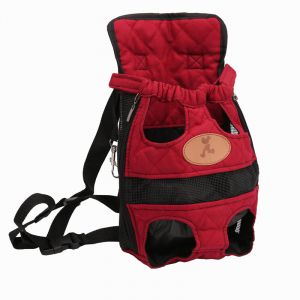 Hunderucksack für den Spaziergang in rot und schwarz