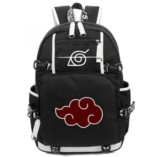 Schwarzer Rucksack Mit Pain-Logo-Muster Und Seitentaschen