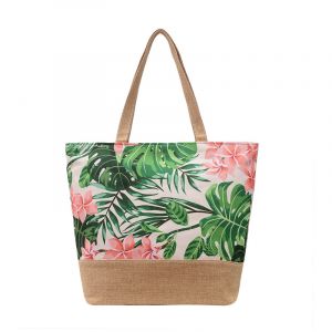 Strandtasche mit Blumenmuster und Schulterriemen für Frauen