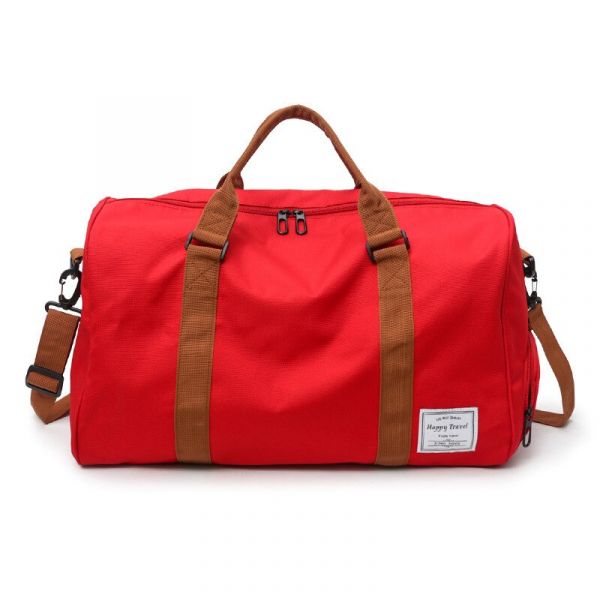 Reisetasche Mit Großem Fassungsvermögen Und Schulterriemen Rotbraun Mit Weißem Hintergrund
