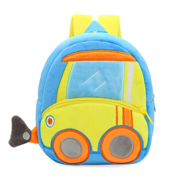 Leichter, Farbenfroher Baby-Rucksack In Blau Mit Gelbem Auto-Motiv
