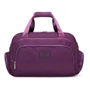 violette multifunktionale Damenhandtasche mit mehreren Reißverschlusstaschen